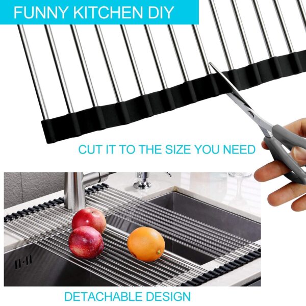 1776272394_DONDA-Stainless-Steel-Roll-Up-Dish-Drying-Rack-for-Kitchen-Sink-Foldable-Over-Sink-Drainer-for-Utensils-Fruits-Vegetables-Anti-Rust-Space-Saving-Silver-20-Pipes-46.5-x-46-CM.jpg DONDA Stainless Steel Roll-Up Dish Drying Rack for Kitchen Sink | Foldable Over Sink Drainer for Utensils, Fruits & Vegetables | Anti-Rust | Space Saving (Silver) (20 Pipes, 46.5 x 46 CM)
