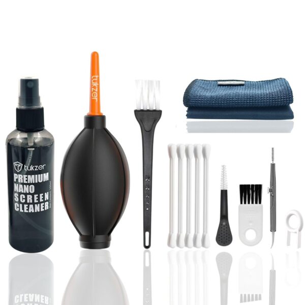 1776279576_Tukzer-Professional-11in1-Cleaning-Kit-for-Laptop-Tablet-Smartphone-Camera-airpods-100mlCleaning-Solution-AirBlower-CottonSwabsToothpick-Cleaner-Keycap-Puller-Microfiber-ClothUniversal-Brushes.jpg Tukzer Professional 11in1 Cleaning Kit for Laptop Tablet Smartphone Camera airpods (100mlCleaning Solution, AirBlower, CottonSwabs,Toothpick Cleaner, Keycap Puller, Microfiber Cloth,Universal Brushes)