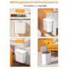 House of Quirk Plastic Hanging Trash Can With Lid, Double-Sided Open Design, Cabinet Door Hanging Wall Storage Bucket for Kitchen (9 Litre Grey)
