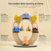 HindCraft Resin Buddha Monk Figurine Set – 4 Mini Monks on Wooden Stand with Bells | Baby Buddha for Spiritual Home or Office Decor | Ideal Gift & Décor