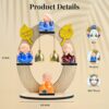 HindCraft Resin Buddha Monk Figurine Set – 4 Mini Monks on Wooden Stand with Bells | Baby Buddha for Spiritual Home or Office Decor | Ideal Gift & Décor
