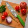 Stainless Steel Knife Set - 3-Piece Chef, Utility & Paring Blades with Anti-Slip Handles & Color Coating | Sharp Kitchen Knives for Slicing, Dicing, Chopping (Dark Green)