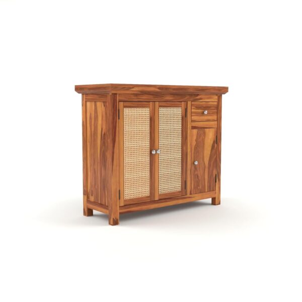 1776293272_Solid-Sheesham-Wood-Sideboard-Cabinet-for-Living-Room-Wooden-Storage-Cabinet-with-2-Cane-Doors-Drawer-Cabinet-Sideboard-Cabinet-for-Home-Hallway-B-Honey.jpg Solid Sheesham Wood Sideboard Cabinet for Living Room | Wooden Storage Cabinet with 2 Cane Doors, Drawer & Cabinet | Sideboard Cabinet for Home & Hallway | B-Honey