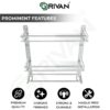 GRIVAN Multipurpose Stainless Steel Double Layer Shelf with Towel Rod I Multipurpose Wall Mount Bath Shelf Organizer l Bathroom Shelf and Rack I Bathroom Accessories - Chrome Finish, Silver