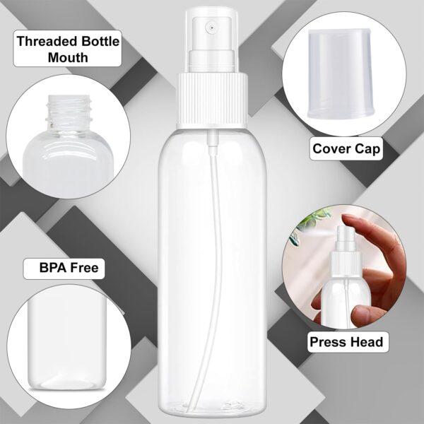 Transparent Empty Refillable Reusable Ultra Fine Mist Spray Bottle Atomizer, Mist Pump For Beauty, Personal Care, Face-Hair Moisturizing, Plants, Electronic Gadgets, Cleaning, Pack of 2