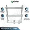 Stainless Steel 6-in-1 3-Tier Bathroom Shelf Rack with Soap Dish, Toothbrush Holder, Tumbler & Liquid Soap Dispenser (Silver Chrome, 18x16 Inch)
