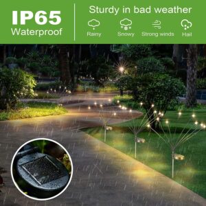 Solar garden lights waterproof plant lights automatic solar light outdoor Solar 8 LED bulb for outdoor decoration balconey garden plant decorate lights for garden (warm yellow) (4)