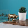 Two Moustaches 3 Inches Brass Kamdhenu Cow & Calf Showpiece, Handcrafted Brass Kamdhenu Statue, Vastu Home Decor for Pooja Room & Mandir, Brown, Weight - 350 Grams, Standard, Pack of 1