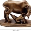 Two Moustaches 3 Inches Brass Kamdhenu Cow & Calf Showpiece, Handcrafted Brass Kamdhenu Statue, Vastu Home Decor for Pooja Room & Mandir, Brown, Weight - 350 Grams, Standard, Pack of 1
