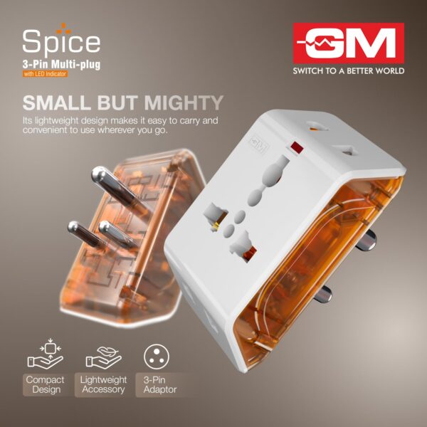 1776308855_GM-6AMP-3-Pin-Multiplug-Travel-Adapter-with-Universal-Socket-Supports-2-Pin-3-Pin-Plugs-Multiple-Charging-Ports-Charge-Smartphones-Laptops-Other-Devices-Compact-Reliable-3017.jpg GM 6AMP 3-Pin Multiplug Travel Adapter with Universal Socket | Supports 2-Pin & 3-Pin Plugs | Multiple Charging Ports | Charge Smartphones, Laptops & Other Devices | Compact & Reliable 3017