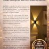 FILLISKA Aluminium LED Indoor/Outdoor Up Down Wall Light Warm White, IP-65 Waterproof & Shockproof Body(2 Year Warranty) (MattBlack 4up + 4down)