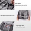 Nylon Gadget Organizer Case Electronics Accessories Organizer Bag Cable Wire Charger Pouch For Travel (Black)