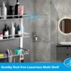 HANDY Bathroom Accessories 3 Layer Stainless Steel Bathroom Shelf with 2 Soap Case 1 Toothbrush Holder and Hook