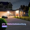 RAMNATH Solar Lights With Motion Sensor 120 LED Spotlight for Outdoor Use - 270° Super Bright IP65 Waterproof 3 Modes Wall Light With Cable for Home, Garden