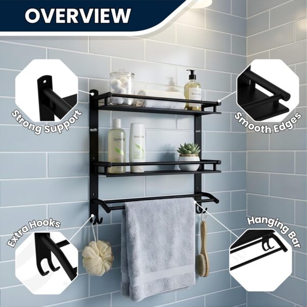 1776330226_GLOXY-Premium-Stainless-Steel-Matt-Black-Bathroom-Shelf-Rack-2-Layer-with-Towel-or-Napkin-Holder-Rods-Black-Bathroom-Accessories-for-Home-Office-Hotels-Restaurants.jpg GLOXY Premium Stainless Steel Matt Black Bathroom Shelf Rack 2 Layer with Towel or Napkin Holder Rods Black Bathroom Accessories for Home, Office, Hotels & Restaurants