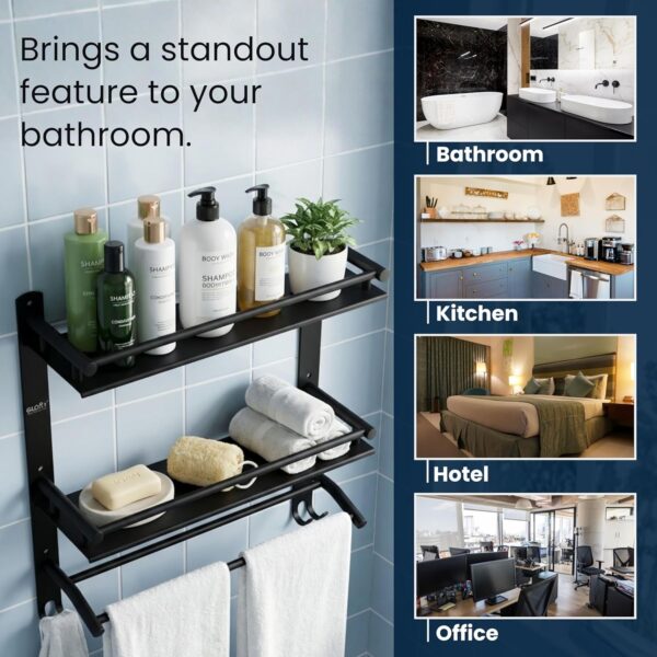 1776330228_GLOXY-Premium-Stainless-Steel-Matt-Black-Bathroom-Shelf-Rack-2-Layer-with-Towel-or-Napkin-Holder-Rods-Black-Bathroom-Accessories-for-Home-Office-Hotels-Restaurants.jpg GLOXY Premium Stainless Steel Matt Black Bathroom Shelf Rack 2 Layer with Towel or Napkin Holder Rods Black Bathroom Accessories for Home, Office, Hotels & Restaurants