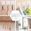 PVC Heavy Duty Self Adhesive Stainless Hooks 13.2LB (Max), Transparent Waterproof and Oilproof Wall Hooks for Kitchen Bathroom Shower Door Outdoor Home Improvement Utility Hook (30)