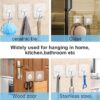 PVC Heavy Duty Self Adhesive Stainless Hooks 13.2LB (Max), Transparent Waterproof and Oilproof Wall Hooks for Kitchen Bathroom Shower Door Outdoor Home Improvement Utility Hook (30)
