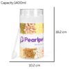 PEARLPET Tiffany Plastic Containers for Kitchen Storage |Plastic Container Set with Spoon |Bpa-Free, Stackable Jars |Transparent, 1400 Ml (Set of 6)