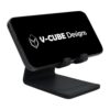 V-CUBE DESIGNS Premium Vegan Leather Universal Mobile Holder | Steel Frame | Angular Desk Phone Stand with Anti-Slip Leather Surface | Fits all Smartphones, Tablets, Kindle, iPad up to 7 Inches |Black