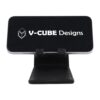 V-CUBE DESIGNS Premium Vegan Leather Universal Mobile Holder | Steel Frame | Angular Desk Phone Stand with Anti-Slip Leather Surface | Fits all Smartphones, Tablets, Kindle, iPad up to 7 Inches |Black