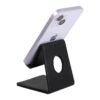 V-CUBE DESIGNS Premium Vegan Leather Universal Mobile Holder | Steel Frame | Angular Desk Phone Stand with Anti-Slip Leather Surface | Fits all Smartphones, Tablets, Kindle, iPad up to 7 Inches |Black