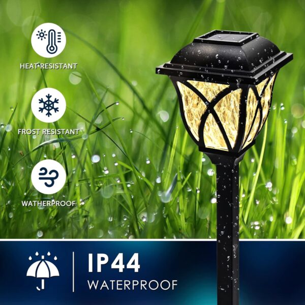 LED Solar Lights Outdoor Waterproof, Garden Pathway Landscape Decor Auto On Off Solar Powered Lights for Patio Driveway Walkway Lawn Yard