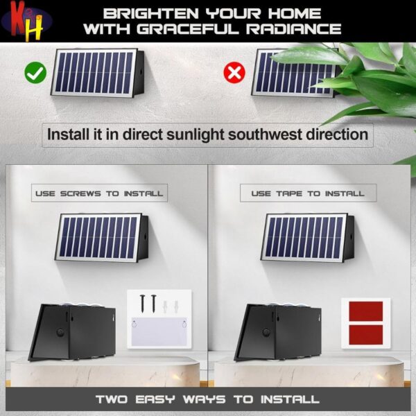 1776372145_kh-Solar-Outdoor-Wall-Lights-Up-and-Down-6-LED-Outdoor-Lamp-Solar-Wall-Lights-IP65-Waterproof-Patio-Wall-Light-Solar-Exterior-Lights-for-House-Garage-Garden-Warm-White-6-LED.jpg kh Solar Outdoor Wall Lights Up and Down 6 LED Outdoor Lamp Solar Wall Lights, IP65 Waterproof Patio Wall Light, Solar Exterior Lights for House Garage Garden (Warm White) (6 LED)