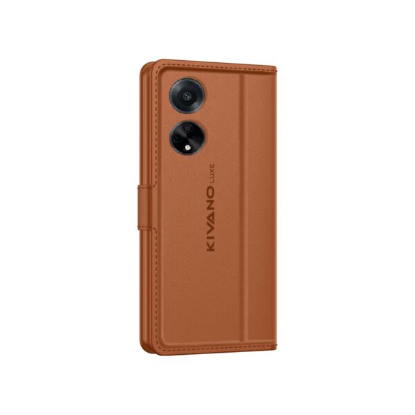 KIVANO LUXE® Compatible for Oppo F23 5G Luxury Handmade Leather Magnetic Flip Folio Case | Card Holder & Kickstand | Slim Protective Cover | Unisex - Brown