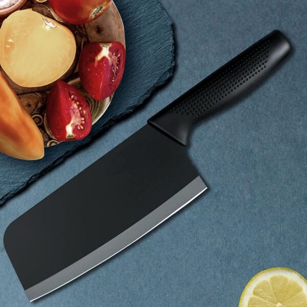Knife Set Black Harditli Professional Kitchen Covers High Carbon Stainless Steel Meat Ergonomic Home Hotel Restaurant Cove Cutting Knifes Chopping Vegetables Fruits (Set of 3)