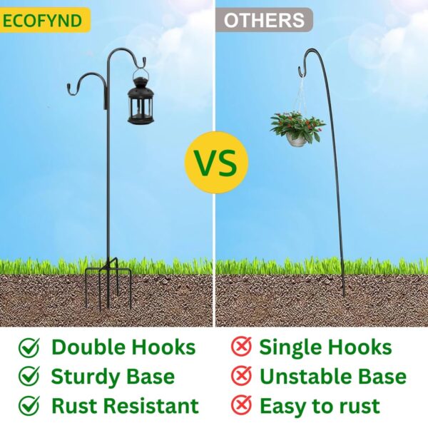 1776384735_ecofynd-48-Inch-Tall-Shepherds-Hook-Super-Strong-Rust-Resistant-Metal-Hook-for-Hanging-Solar-Light-Bird-Feeders-Lanterns-Plant-Baskets-Weddings-Decor-Pack-of-2-HOOK014-BLK.jpg ecofynd 48 Inch Tall Shepherds Hook, Super Strong, Rust Resistant Metal Hook for Hanging Solar Light, Bird Feeders, Lanterns, Plant Baskets, Weddings Decor (Pack of 2, HOOK014-BLK)