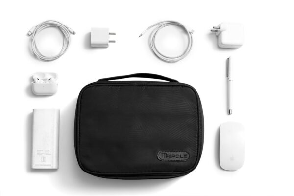 1776386919_Tripole-Electronics-Organizer-Portable-Bag-for-Cables-Wires-Gadgets-SD-Card-Travel-Daily-Use-Men-Women-Black-Emboss.jpg Tripole Electronics Organizer Portable Bag for Cables, Wires, Gadgets, SD Card | Travel & Daily Use | Men & Women (Black Emboss)
