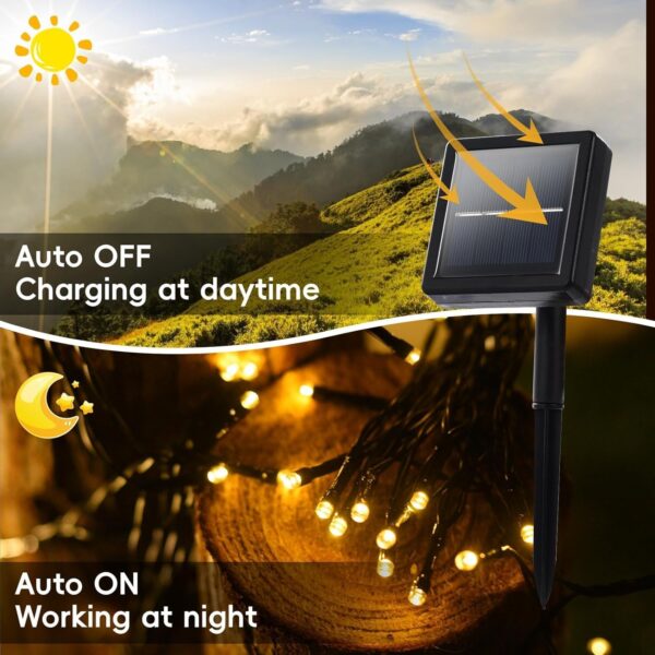 LITVERSE® Solar Powered 120 LED Waterproof String Lights – Warm White PVC Fairy Lights for Garden, Patio, Balcony, Yard, Landscape, Christmas, Wedding & Outdoor,Indoor Decoration