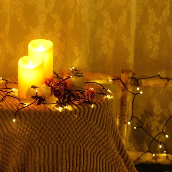 LITVERSE® Solar Powered 120 LED Waterproof String Lights – Warm White PVC Fairy Lights for Garden, Patio, Balcony, Yard, Landscape, Christmas, Wedding & Outdoor,Indoor Decoration