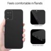 Pikkme Samsung Galaxy M12 / A12 / F12 Back Cover Soft Matte Liquid Silicone TPU | Camera Protection | Shockproof Slim Back Case for Samsung Galaxy M12 / A12 / F12 (Black)