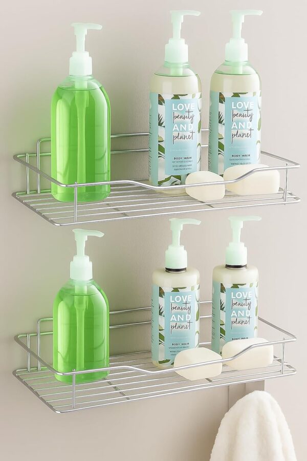 1776407968_Namani-Stainless-Steel-Pack-of-2-Wall-Mount-Shelves-for-Kitchen-Bathroom-Heavy-Duty-Storage-Shelf-for-Spice-Rack-Toiletries-Condiments-Home-Organizer-Rustproof-Metal-Wall-Shelf-Silver-2.jpg Namani Stainless Steel Pack of 2 Wall Mount Shelves for Kitchen & Bathroom | Heavy Duty Storage Shelf for Spice Rack, Toiletries, Condiments & Home Organizer | Rustproof Metal Wall Shelf (Silver-2)