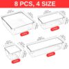 Aliensware 8Pcs Transparent Drawer Organizer,Clear Plastic Dividers Trays,Versatile Bathroom And Vanity Organiser,Storage Bins For Makeup Cosmetics,Jewellery,Kitchen,Bathroom,25X10X10 Cm