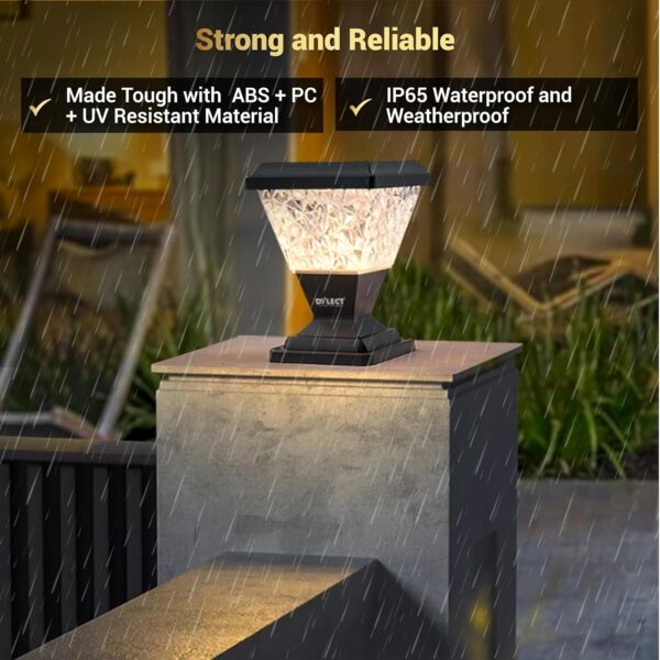 DYLECT® Luxe 48 LED Solar Light for Outdoor Garden, Gate, Pillars, Balcony & Terrace | Pyramid Shape | Multi-Color, Waterproof, Remote-Controlled, Auto On-Off, Wall & Ground Mount (Small)