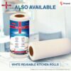 Tri-Activ Washable & Reusable Kitchen Towel Roll | 80 Pulls per Roll, 160 Sheets Pack of 2 | Highly Absorbent Kitchen Tissue Roll | Non Woven Fabric | Better alternative to Paper Tissue Roll | Blue