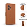 KIVANO LUXE® for Vivo V60E 5G / Vivo T4 Pro 5G / Vivo V60 5G Luxury Handmade Leather Magnetic Flip Folio Case | Card Holder & Kickstand | Slim Protective Cover | Unisex - Brown