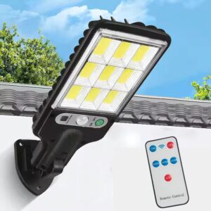 180W LED Solar Street Light Outdoor 10000LM IP65 Waterproof Solar 180W LED Solar Street Light Outdoor 10000LM IP65 Waterproof Solar Security Outdoor Motion Sensor Wired Security Solar Powered Flood Lights for Indoor Outside Yard Garden (Style 1)