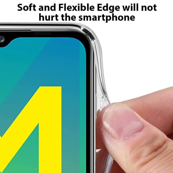 Amazon Brand - Solimo Silicone Mobile Cover For Samsung Galaxy M12 / A12 / F12 (Soft & Shockproof Back Case With inbuilt Cushioned Edges), Transparent