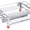 AMOL® Premium Stainless Steel Kitchen Rack | Dish Drying Rack with Glass & Cutlery Holder | Wall Mount Utensil Organizer | Plate Stand | Cup Saucer Holder | Rustproof Bartan Stand (Small)