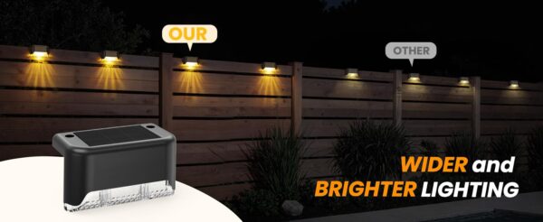 Solar Light for Outdoor Garden Home Balcony Solar Powered Automatic Waterproof Lights for Deck Steps Stair Fence Wall Terrace Decorative - Yellow Shade (12)