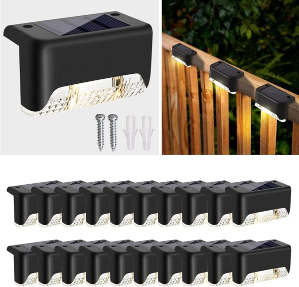 Solar Light for Outdoor Garden Home Balcony Solar Powered Automatic Waterproof Lights for Deck Steps Stair Fence Wall Terrace Decorative - Yellow Shade (12)