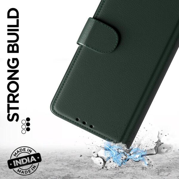 Pikkme Flip Cover Leather Finish | Inside TPU with Card Pockets | Wallet Stand and Shock Proof | Complete Protection Flip Case for Samsung Galaxy M12 / F12 / A12(Green)