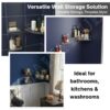 Stainless Steel Corner Shelf for Bathroom & Kitchen | No Drill Self Adhesive Wall Mounted Storage Organizer for Washroom | Wall Mount Rustproof Bathroom Organiser Shelves (Pack of 1)