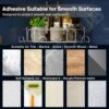 Stainless Steel Corner Shelf for Bathroom & Kitchen | No Drill Self Adhesive Wall Mounted Storage Organizer for Washroom | Wall Mount Rustproof Bathroom Organiser Shelves (Pack of 1)