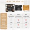 Euqunn Cutlery Drawer Organiser, Expandable Large Utensil Holder with 2 Removable Knife Blocks, 6-9 Slots Adjustable Cutlery Tray for Kitchen Drawer, Compact Plastic Storage for Forks Knives(Black)