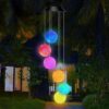 Multi-Color Changing Solar Wind Chime Lights – Crystal Ball Shape LED Waterproof Hanging Solar Lamp for Outdoor Garden, Patio, Balcony & Home Decoration